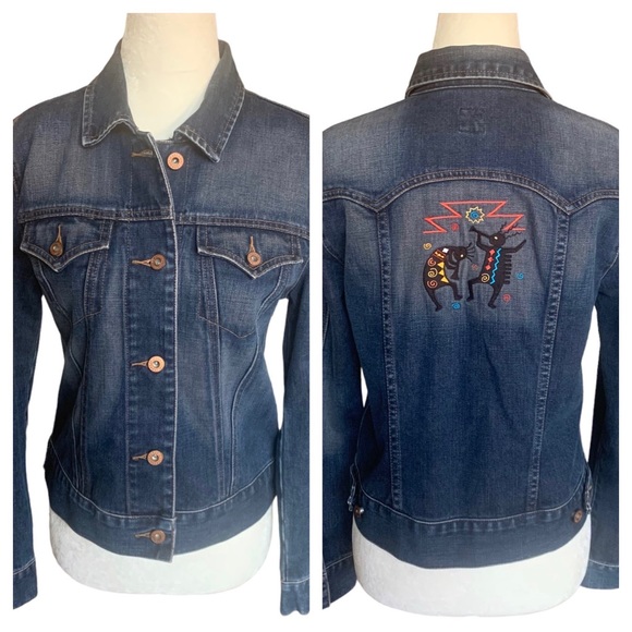 GAP Jackets & Blazers - GAP Denim Jean Jacket Southwest Embroidered Native American Indian Art